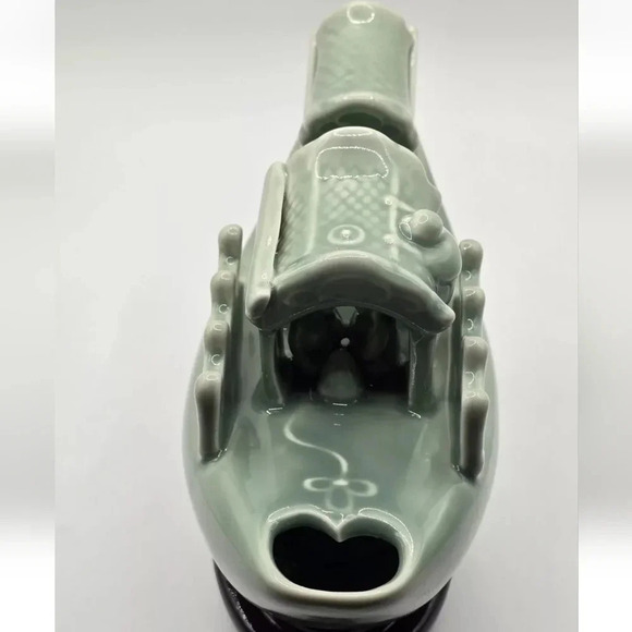 Yi Lin Arts & Treasures of China Celadon Boat Inkstone Dropper - Green - w/ Box - Picture 5 of 15